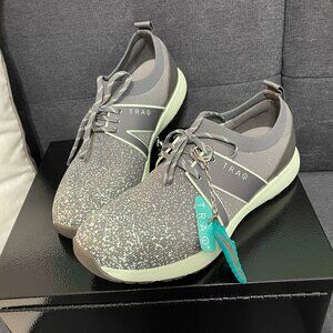 Traq by Alegria Qool Gray & Mint Fitness Lace Up Womens Sneakers 9.5 US / 40 EU